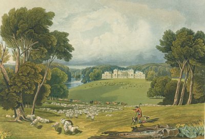 Uitzicht op Holkham Hall, Norfolk, gegraveerd door Robert Havell, 1818 door Elizabeth Blackwell