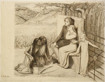 Twee Geliefden, 1854 door Elizabeth Eleanor Siddal