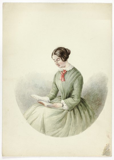 Portret van een lezende vrouw door Elizabeth Murray