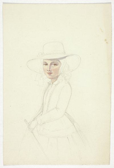 Portret van jong meisje met hoed en zweep door Elizabeth Murray