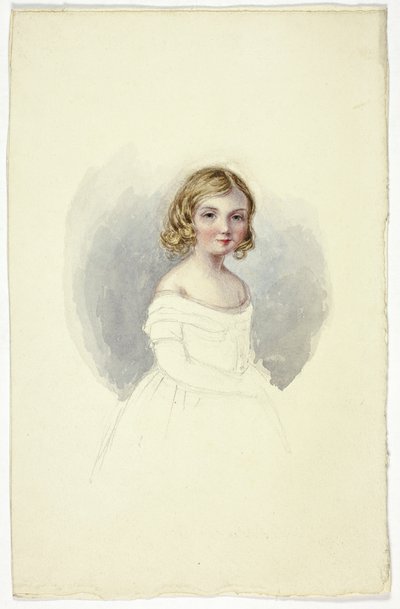 Portret van Jong Meisje met Schouderloze Jurk door Elizabeth Murray