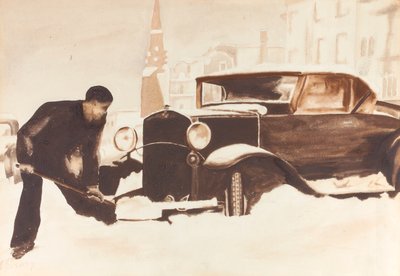 Auto uitgraven door Elizabeth R. Dewey