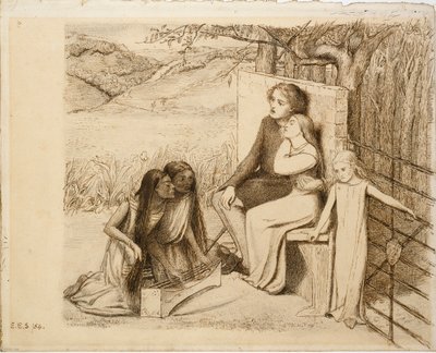 Twee geliefden, 1854 door Elizabeth Siddal