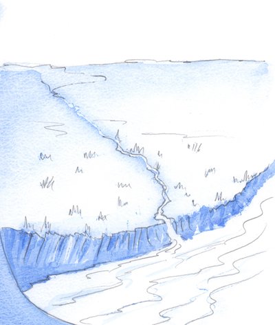 Een leven sijpelt langzaam weg, volgens Gods plan, als een stroompje dat niet naar een greppel stroomt maar naar een grote rivier, die Gods leven in de eeuwigheid is door Elizabeth Wang