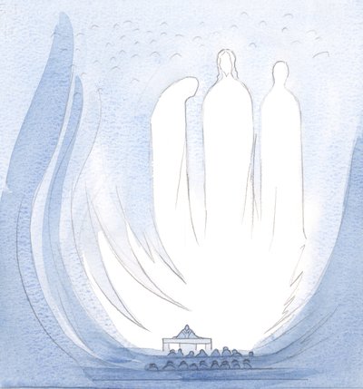 Bij de Mis werd mijn ziel verheven in de vreugde van de Allerheiligste Drie-eenheid; ik was dicht bij de Heilige Moeder van Christus, dicht bij het gordijn dat de Hemel van de aarde scheidt door Elizabeth Wang