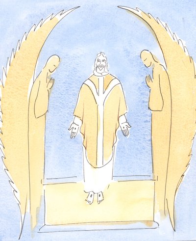Bij elke Mis wordt Jezus Christus voor ons tegenwoordig, onze grote Hogepriester die voor ons bemiddelt bij Zijn Vader in de Hemel door Elizabeth Wang