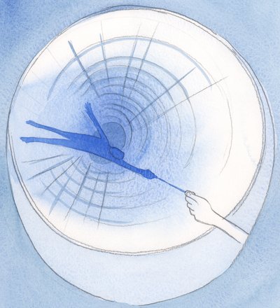 Met slechts een draad van liefdadigheid en een klein gebed kunnen we iemand redden die anders in de diepte zou vallen, 2002 door Elizabeth Wang