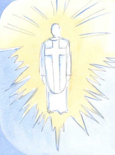 Christus - bijna ondraaglijk verblindend, koninklijk en krachtig - regeert nu in de hemel, ware mens en ware God, onze Hogepriester door Elizabeth Wang