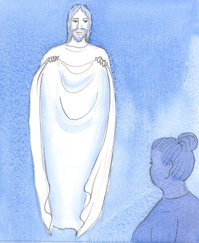 Christus troost en stelt ons gerust, zoals een moeder haar kinderen geruststelt wanneer ze bezorgd of overstuur zijn door Elizabeth Wang