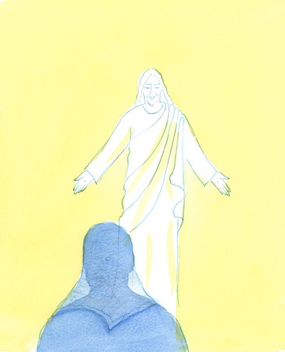 Christus keek me aan met immense liefde en tederheid, terwijl ik mijn berouw en liefde uitdrukte door Elizabeth Wang