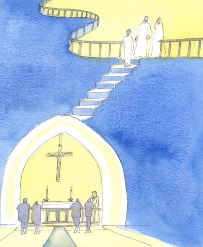 Christus nodigt ons uit om aan de altaarrail te verschijnen om de Heilige Communie te ontvangen; en aan het einde van het leven om aan de rail aan de rand van de hemel te verschijnen, geheiligd en klaar om binnen te gaan door Elizabeth Wang