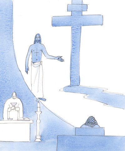 Christus sprak tot mij bij de Consecratie, toen Zijn Kostbaar Bloed op het altaar was door Elizabeth Wang