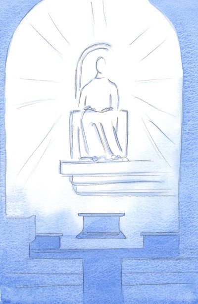 Christus zat op een Hemelse troon, binnen ons Heiligdom. Christus onze God is het waard de lijden die we dragen uit liefde voor Hem door Elizabeth Wang