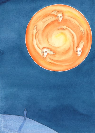 Iedere persoon op aarde, getekend door de erfzonde, wordt uitgenodigd om het leven van de Drie Goddelijke Personen, Eén God, die in oneindige vreugde en stralendheid leven, te delen door Elizabeth Wang