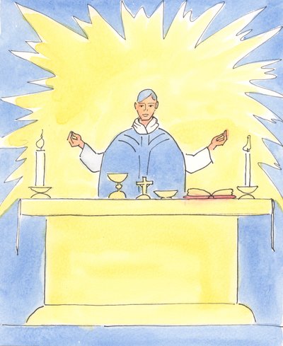 God ontvangt de grootste eer wanneer het hoogste verlangen van de priester bij de Mis is om Hem glorie te geven door een eerbiedige aanbieding van het Heilig Offer door Elizabeth Wang