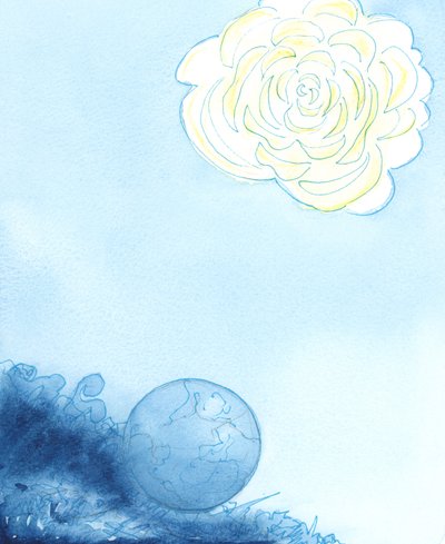 De hemel werd voorgesteld als een enorme bloem, in het hart waarvan een prachtig, geurig, verblindend heiligdom was door Elizabeth Wang