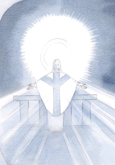 Ik zag Christus in majesteit bij de Mis door Elizabeth Wang