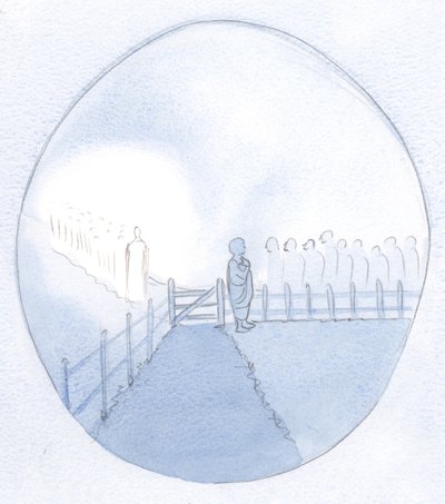 Ik zag een ijdele ziel als een kleine boerin die vol zelfbelang was, wachtend op een koninklijke bezoeker. Maar zijn doorboorde voeten waren bloot. door Elizabeth Wang