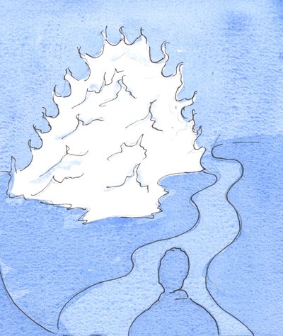 Mij werd een voorstelling van de Godheid getoond: een berg van vuur, waarvan de top naar mij toe bewoog door Elizabeth Wang