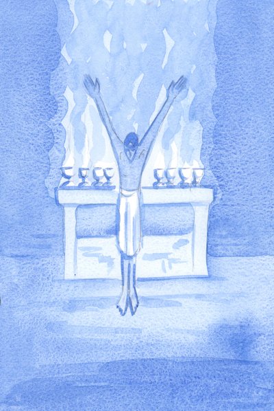 Als Christus - met eerbied - nederige lof aan de Vader aanbiedt, durft iemand op aarde dan lof met minder eerbied aanbieden? door Elizabeth Wang