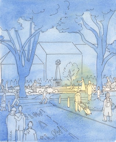 Als Jezus door een stadscentrum zou lopen, zouden mensen zich haasten om Hem te zien door Elizabeth Wang