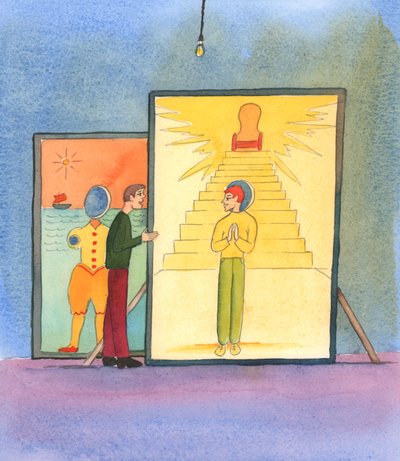 Als we onszelf willen helpen nadenken over onze gereedheid voor de hemel, kunnen we doen wat Christus vraagt, en ons voorstellen dat we aan de voet van de treden staan die naar de troon van de Vader in de hemel leiden door Elizabeth Wang
