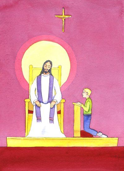 In het sacrament van de biecht bedient de priester in de persoon van Christus, en brengt Zijn mededogen en genade aan de boeteling door Elizabeth Wang