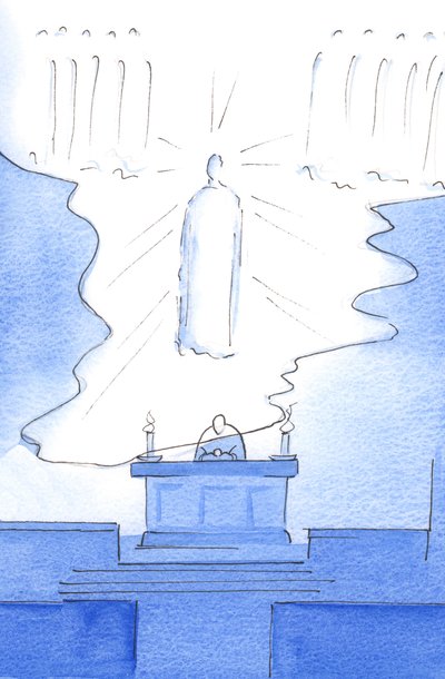 Het was alsof de vloer van de hemel zelf werd uitgebreid over het altaar, zodat Christus zowel in de hemel als op het altaar aanwezig was. door Elizabeth Wang