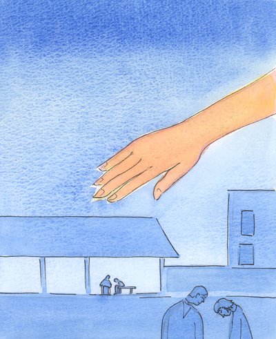 Het is alsof de hand van de Vader zich uitstrekt over die plaatsen waar biechten worden gehoord, 2003 door Elizabeth Wang