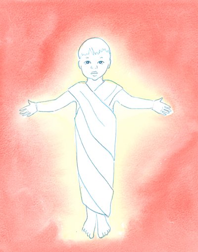 Jezus Christus is ware God, die onze menselijke natuur aannam, met de nederigheid en goedheid om als een eenvoudig kind onder ons te komen door Elizabeth Wang