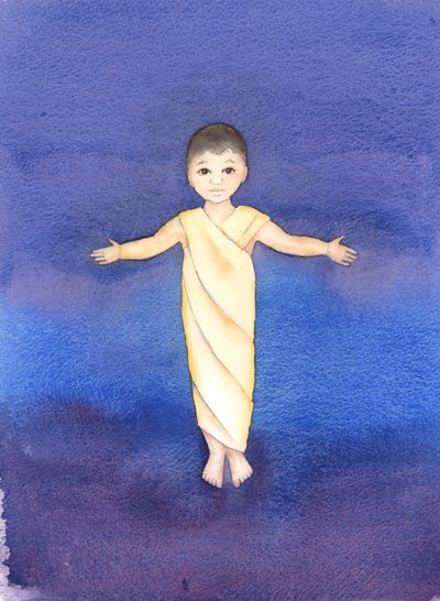 Jezus Christus is ware God, die onze menselijke natuur aannam, met de nederigheid en goedheid om onder ons te komen als een eenvoudig kind door Elizabeth Wang