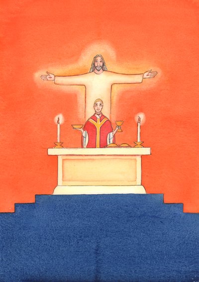 Jezus is bij ons aanwezig tijdens de mis, biddend tot de Vader namens ons, om hulp in onze behoeften en voor eeuwige redding. We kunnen al onze gebeden verenigen met zijn grote offergebed door Elizabeth Wang