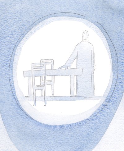 Jezus glimlachte naar mij en wees naar een tafel en twee stoelen, omdat Hij op mij wachtte om met mij te dineren, ondanks mijn afleidingen door Elizabeth Wang