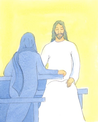Jezus werd verfrist en verheugd door met zijn vrienden in Bethanië te zitten, in een welkome stilte door Elizabeth Wang