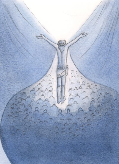 Op een dag zag ik het offer dat Christus brengt voor de levenden en de overledenen door Elizabeth Wang