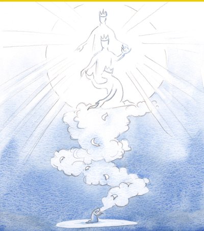 Onze gebeden voor anderen stijgen op als brieven gedragen op een wolk van wierook naar de vloer van de hemel, naar God de Heilige Drie-eenheid, met alle namen van onze dierbaren door Elizabeth Wang