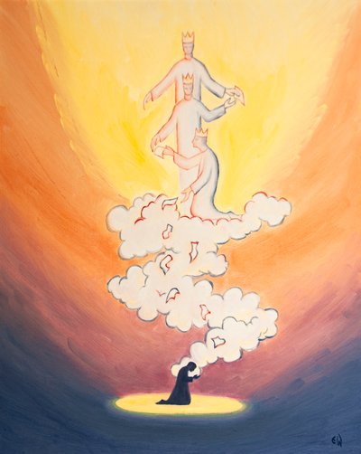 Onze gebeden voor anderen stijgen op als brieven gedragen op een wolk van wierook naar de vloer van de Hemel, naar God de Heilige Drie-eenheid, dragend alle namen van onze dierbaren door Elizabeth Wang