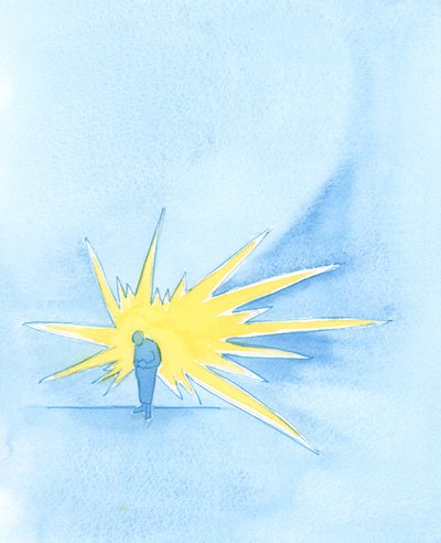 De Vader in de hemel ziet een kleine figuur, buigend voor Hem en stralend als een diamant. Er blijft geen litteken over van lang vergeven zonden door Elizabeth Wang