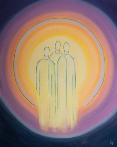 De Heilige Drie-eenheid, één God, drie Personen, leeft in de ziel van de christen in verblindende pracht door Elizabeth Wang