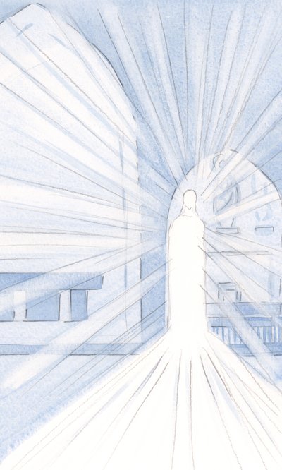 Het Licht van Christus in het Heilig Sacrament straalt zijn Straling uit binnen onze Kerk en over de hele wereld door Elizabeth Wang