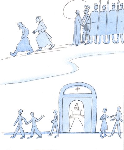 Die vrienden van Christus vandaag die geen moeite doen om naar de mis te gaan, gedragen zich als die vrienden van Christus, lang geleden, die wegrenden toen Christus werd gearresteerd en gekruisigd door Elizabeth Wang