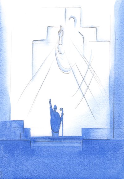 Door elke bisschop die in gemeenschap is met de paus, heiligt, onderwijst en leidt God de Vader ons door Elizabeth Wang