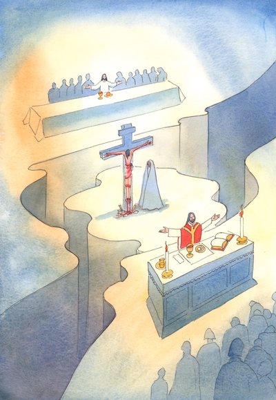 Door de Eucharistie, die werd ingesteld tijdens het Laatste Avondmaal, wordt het Offer van Golgotha in elke generatie opnieuw gepresenteerd door Elizabeth Wang