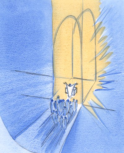 Wij die voor het altaar staan, zijn hier door God Zelf verzameld. Wij leven in Zijn glorieuze vriendschap, Christus in ons midden door Elizabeth Wang