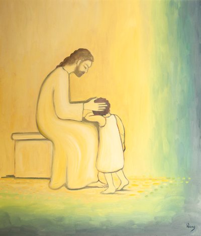 Wanneer we onze zonden berouwen, kijkt Jezus Christus ons met tederheid aan, net zoals wanneer een moeder haar kind omhelst door Elizabeth Wang