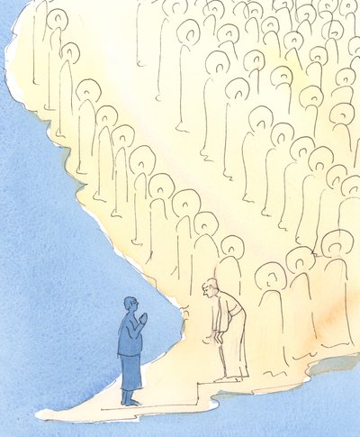 Wanneer we een bepaalde Heilige om speciale hulp vragen door gebed, is het alsof de Heiligen ruimte maken voor die Hemelse vriend om uit hun midden neer te dalen, om ons te vragen: "Wat kan ik voor je door Elizabeth Wang