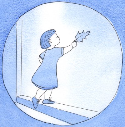 Wie een gebed met eerbied en liefde opzegt, is als een kind dat een mooi blad naar haar grootvader brengt in vertrouwen en vreugde door Elizabeth Wang