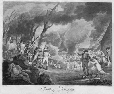 Slag bij Lexington, gegraveerd door Cornelius Tiebout (1768-1835) door Elkanah (after) Tisdale