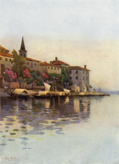 Een grijze ochtend, Lago Maggiore door Ella Du Cane