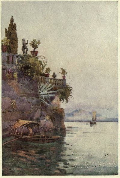 In de schaduw van het terras, Lago di Como, Illustratie uit 
